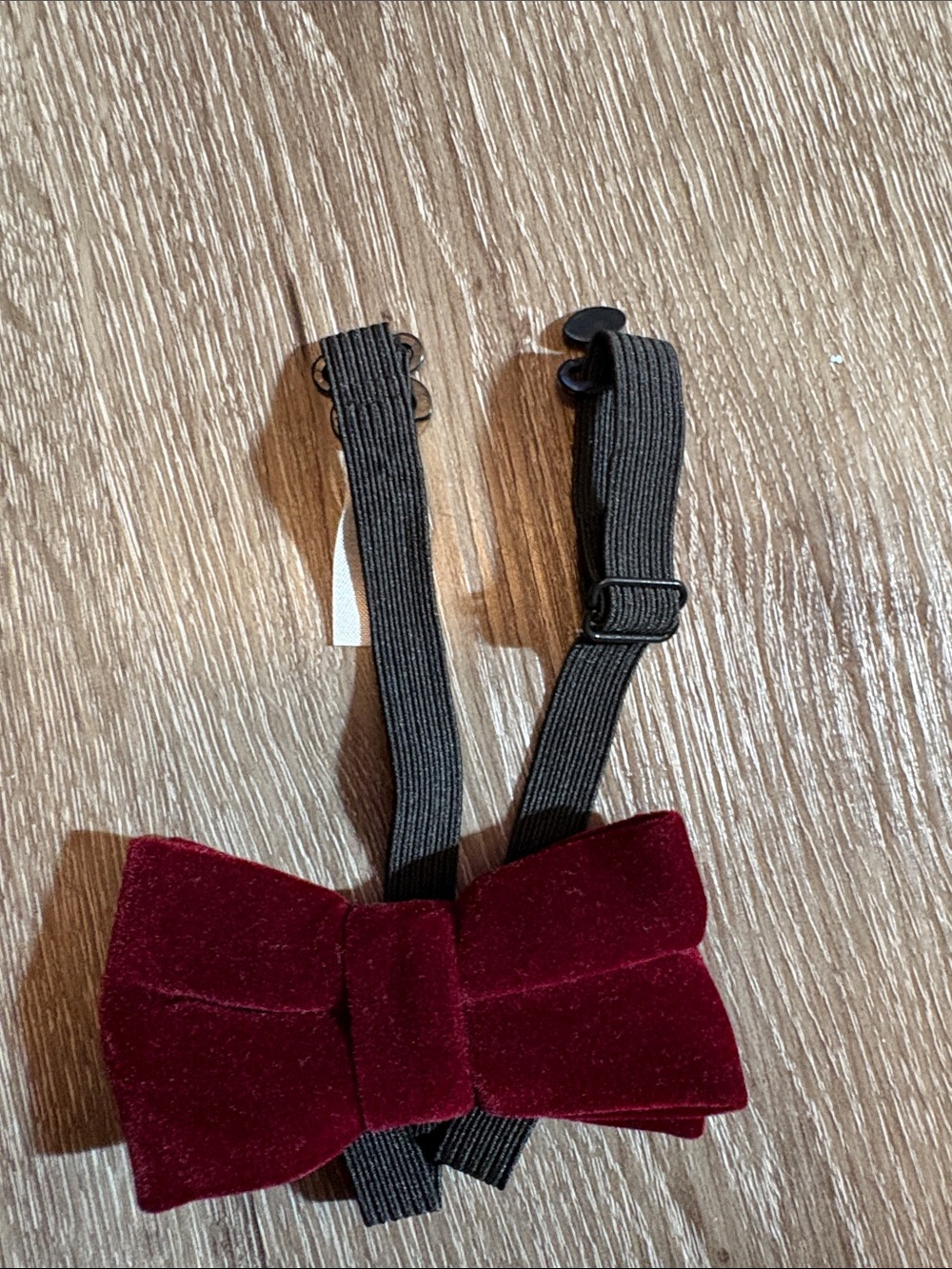 Velvet Burgundy Bow Tie with Adjustable Strap